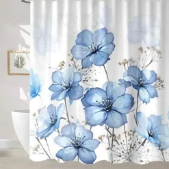 Shower Curtain with Hooks 180cm*180cm(70