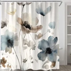 Shower Curtain with Hooks 180cm*180cm(70