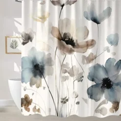 Shower Curtain with Hooks 180cm*180cm(70