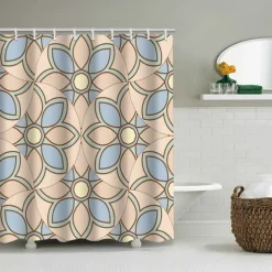 Shower Curtain with Hooks 180cm*180cm(70