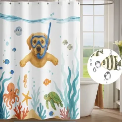 Shower Curtain with Hooks 180cm*180cm(70"*70") Polyester Washable Waterproof Pattern Bathroom Bathtub Decor Animal Abstract