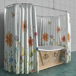 Shower Curtain with Hooks 180cm*180cm(70