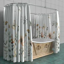 Shower Curtain with Hooks 180cm*180cm(70