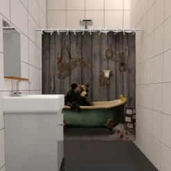 Shower Curtain with Hooks 180cm*180cm(70