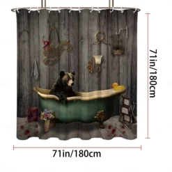 Shower Curtain with Hooks 180cm*180cm(70
