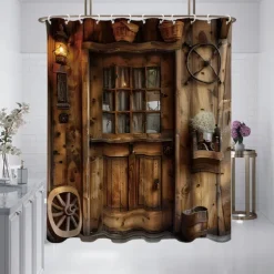 Shower Curtain with Hooks 180cm*180cm(70