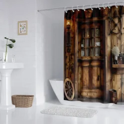 Shower Curtain with Hooks 180cm*180cm(70