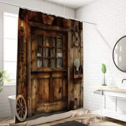 Shower Curtain with Hooks 180cm*180cm(70