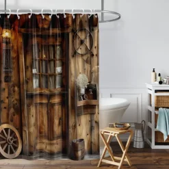 Shower Curtain with Hooks 180cm*180cm(70