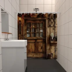 Shower Curtain with Hooks 180cm*180cm(70