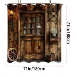 Shower Curtain with Hooks 180cm*180cm(70