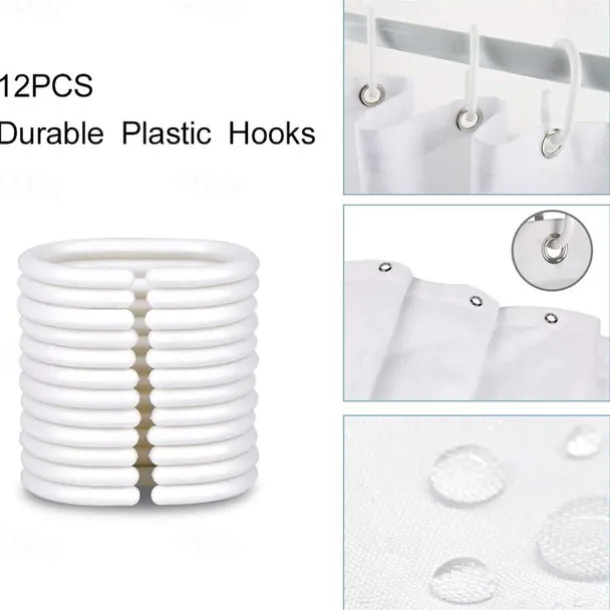 Shower Curtain with Hooks 180cm*180cm(70"*70") Polyester Washable Waterproof Pattern Bathroom Bathtub Decor Beach Seawater Coconut Tree Landscape