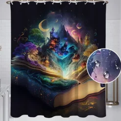 Shower Curtain with Hooks 180cm*180cm(70"*70") Polyester Washable Waterproof Pattern Bathroom Bathtub Decor Van Gogh Oil painting Tree of Life