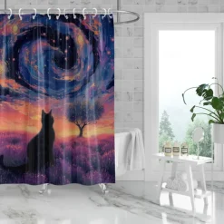 Shower Curtain with Hooks 180cm*180cm(70