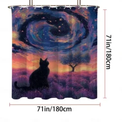 Shower Curtain with Hooks 180cm*180cm(70