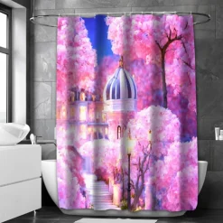 Shower Curtain with Hooks 180cm*180cm(70