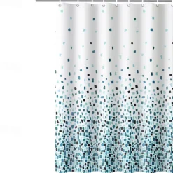 Shower Curtain with Hooks 180cm*180cm(70