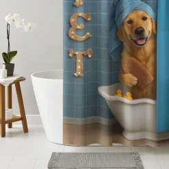 Shower Curtain with Hooks 180cm*180cm(70