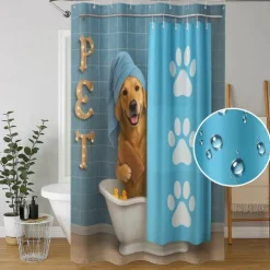 Shower Curtain with Hooks 180cm*180cm(70