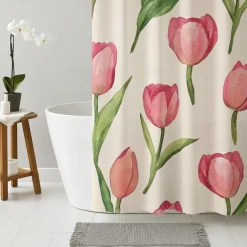 Shower Curtain with Hooks 180cm*180cm(70