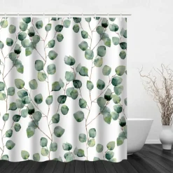 Shower Curtain with Hooks 180cm*180cm(70