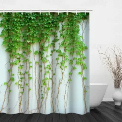 Shower Curtain with Hooks 180cm*180cm(70