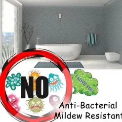 Shower Curtain with Hooks 180cm*180cm(70