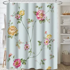Shower Curtain with Hooks 180cm*180cm(70