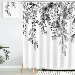 Shower Curtain with Hooks 180cm*180cm(70