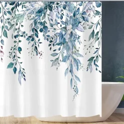 Shower Curtain with Hooks 180cm*180cm(70
