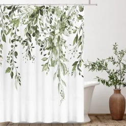 Shower Curtain with Hooks 180cm*180cm(70