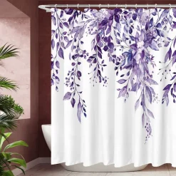 Shower Curtain with Hooks 180cm*180cm(70