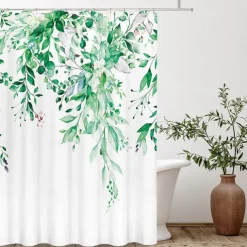 Shower Curtain with Hooks 180cm*180cm(70