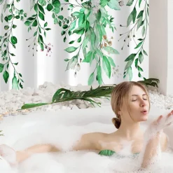 Shower Curtain with Hooks 180cm*180cm(70