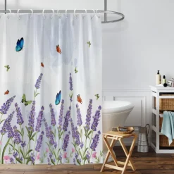 Shower Curtain with Hooks 180cm*180cm(70