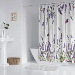 Shower Curtain with Hooks 180cm*180cm(70