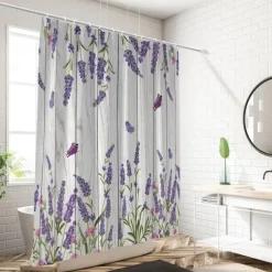 Shower Curtain with Hooks 180cm*180cm(70