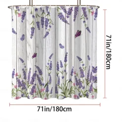 Shower Curtain with Hooks 180cm*180cm(70
