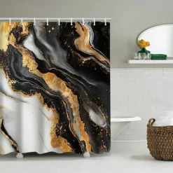 Shower Curtain with Hooks 180cm*180cm(70"*70") Polyester Washable Waterproof Pattern Bathroom Bathtub Decor Abstract Graffiti