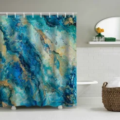 Shower Curtain with Hooks 180cm*180cm(70