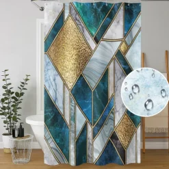 Shower Curtain with Hooks 180cm*180cm(70"*70") Polyester Washable Waterproof Pattern Bathroom Bathtub Decor Abstract Marble