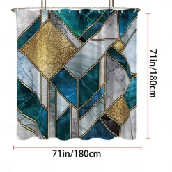 Shower Curtain with Hooks 180cm*180cm(70