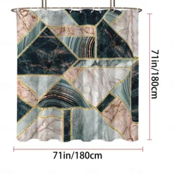 Shower Curtain with Hooks 180cm*180cm(70