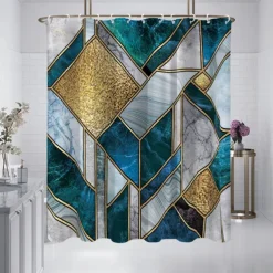 Shower Curtain with Hooks 180cm*180cm(70