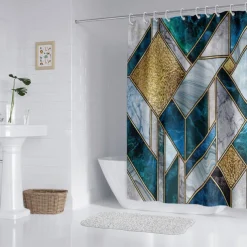 Shower Curtain with Hooks 180cm*180cm(70