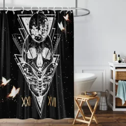 Shower Curtain with Hooks 180cm*180cm(70