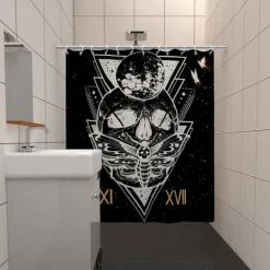 Shower Curtain with Hooks 180cm*180cm(70