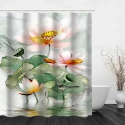 Shower Curtain with Hooks 180cm*180cm(70