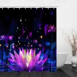 Shower Curtain with Hooks 180cm*180cm(70