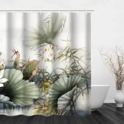 Shower Curtain with Hooks 180cm*180cm(70